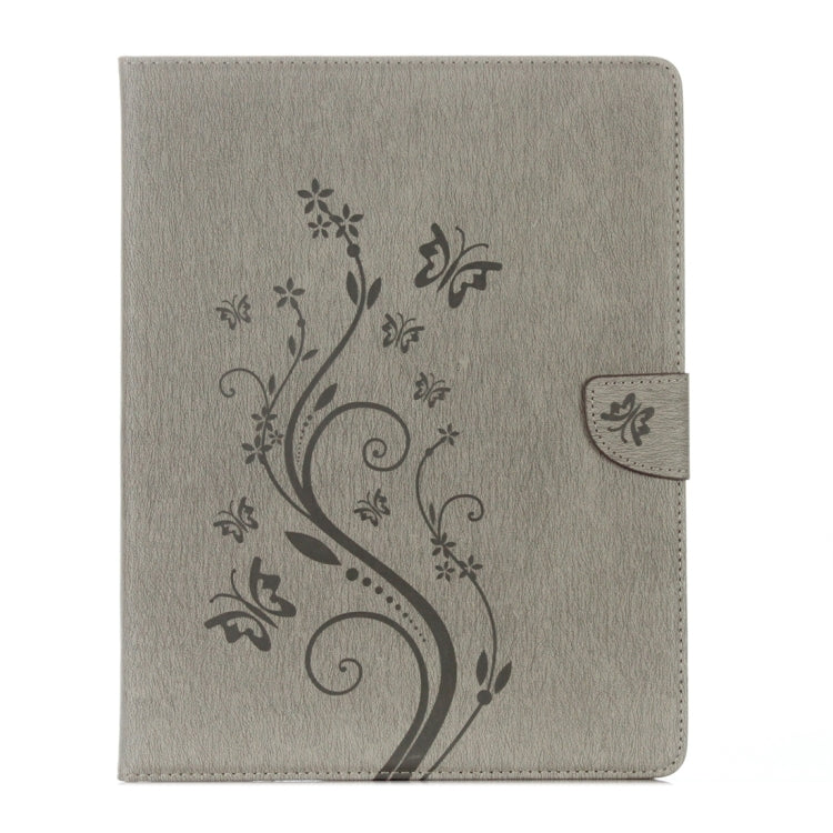 For iPad 4 Pressed Flowers Butterfly Pattern Horizontal Flip PU Leather Case with Magnetic Buckle & Holder & Card Slots & Wallet