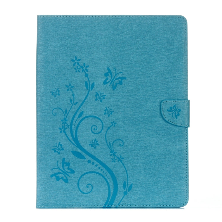For iPad 4 Pressed Flowers Butterfly Pattern Horizontal Flip PU Leather Case with Magnetic Buckle & Holder & Card Slots & Wallet