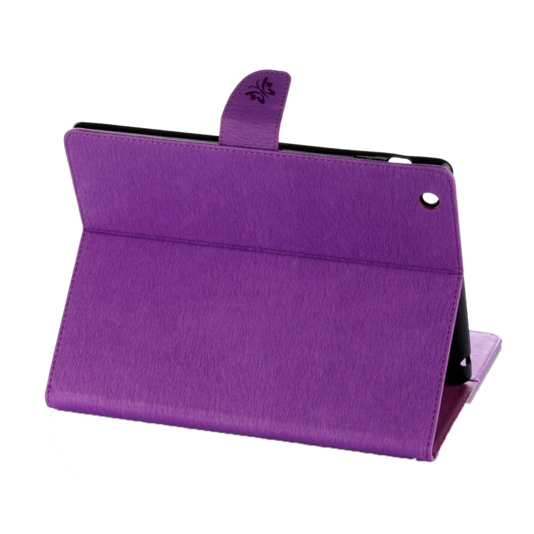 For iPad 4 Pressed Flowers Butterfly Pattern Horizontal Flip PU Leather Case with Magnetic Buckle & Holder & Card Slots & Wallet