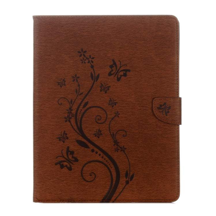 For iPad 4 Pressed Flowers Butterfly Pattern Horizontal Flip PU Leather Case with Magnetic Buckle & Holder & Card Slots & Wallet