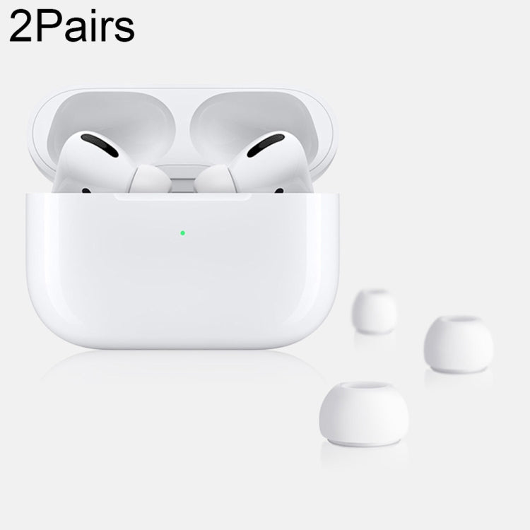 2 Pairs TOTU AA-103 Bluetooth Earphone Silicone Ear Caps Earpads for Apple AirPods Pro, Size: L(White)