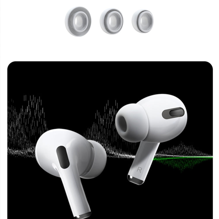2 Pairs TOTU AA-103 Bluetooth Earphone Silicone Ear Caps Earpads for Apple AirPods Pro, Size: L(White)