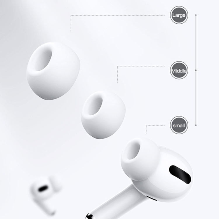 2 Pairs TOTU AA-103 Bluetooth Earphone Silicone Ear Caps Earpads for Apple AirPods Pro, Size: S(White)