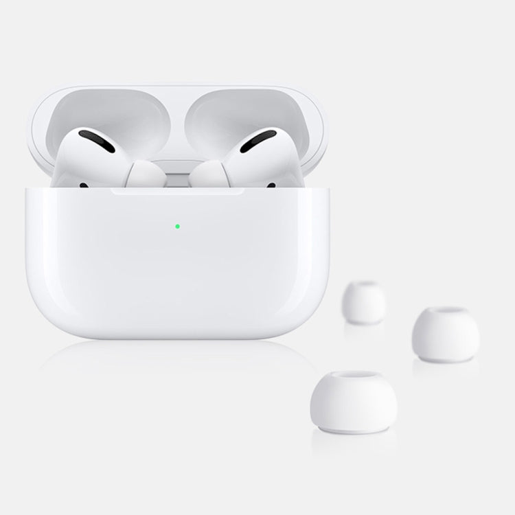 2 Pairs TOTU AA-103 Bluetooth Earphone Silicone Ear Caps Earpads for Apple AirPods Pro, Size: M(White)