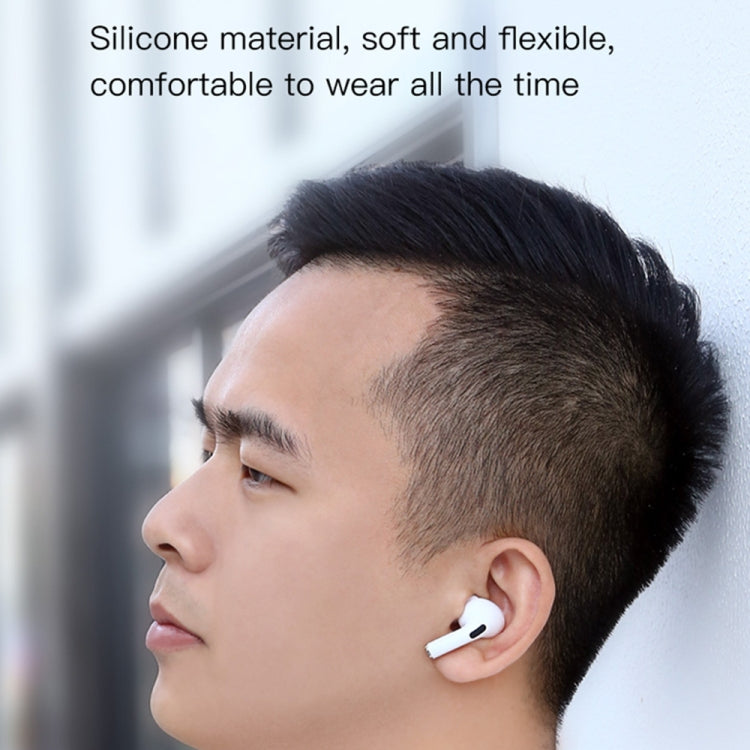 2 Pairs TOTU AA-103 Bluetooth Earphone Silicone Ear Caps Earpads for Apple AirPods Pro, Size: M(White)