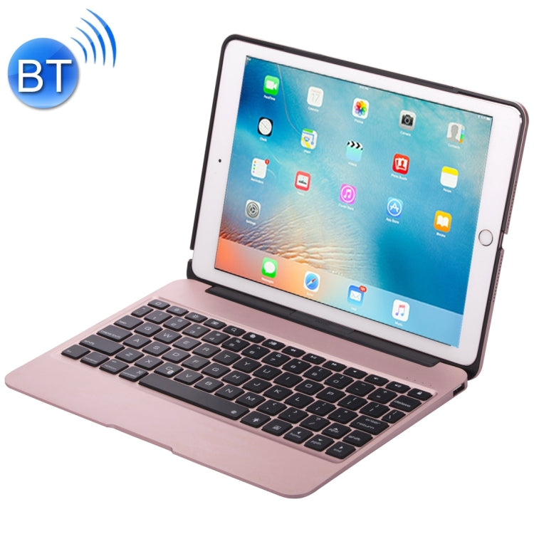 F06 for iPad Pro 9.7 inch / iPad Air 2 Portable Foldable Aluminium Alloy Wireless Bluetooth Backlight Keyboard