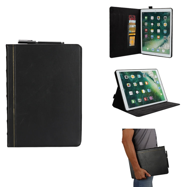 Bible Style Business Horizontal Flip Leather Case for iPad Pro 12.9 (2017) & Pro 12.9 (2015), with Card Slots & Pen Slots & Photo Frame & Holder
