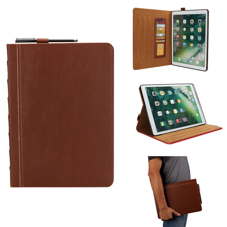 Bible Style Business Horizontal Flip Leather Case for iPad Pro 12.9 (2017) & Pro 12.9 (2015), with Card Slots & Pen Slots & Photo Frame & Holder