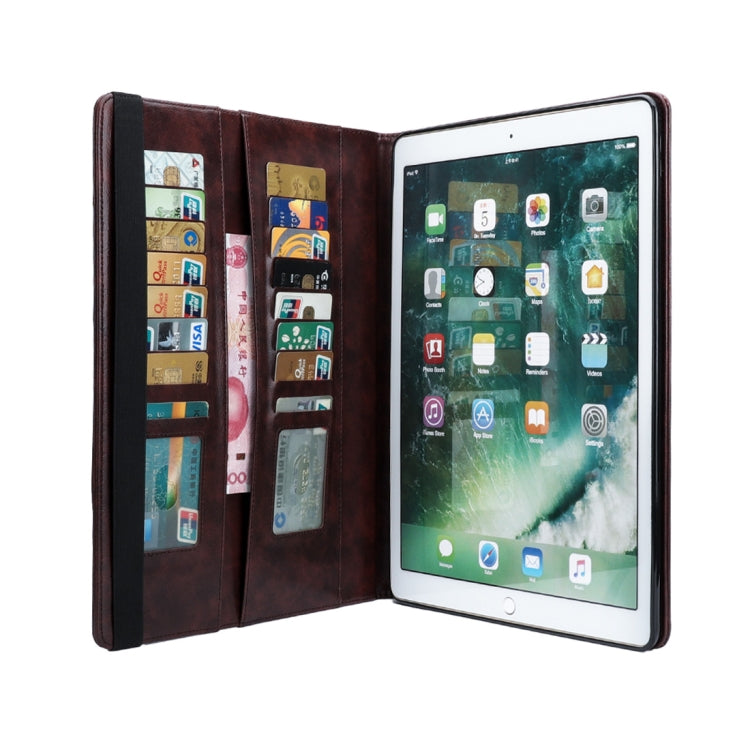 Horizontal Flip Leather Case for iPad Pro 12.9 (2017) & Pro 12.9 (2015),  with Double Card Slots & Pen Slots & Holder & Wallet & Photo Frame