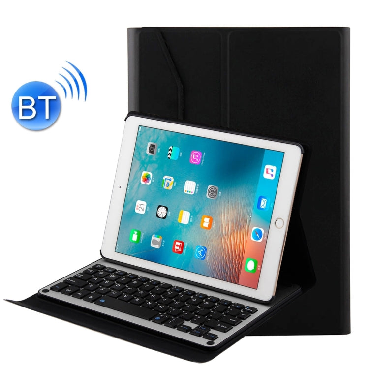 For iPad Air 2 / iPad Air / Pro 9.7 inch / iPad 9.7 (2018) & iPad 9.7 (2017) Detachable Aluminum Alloy Bluetooth Keyboard + Lambskin Texture Leather Tablet Case with Holder