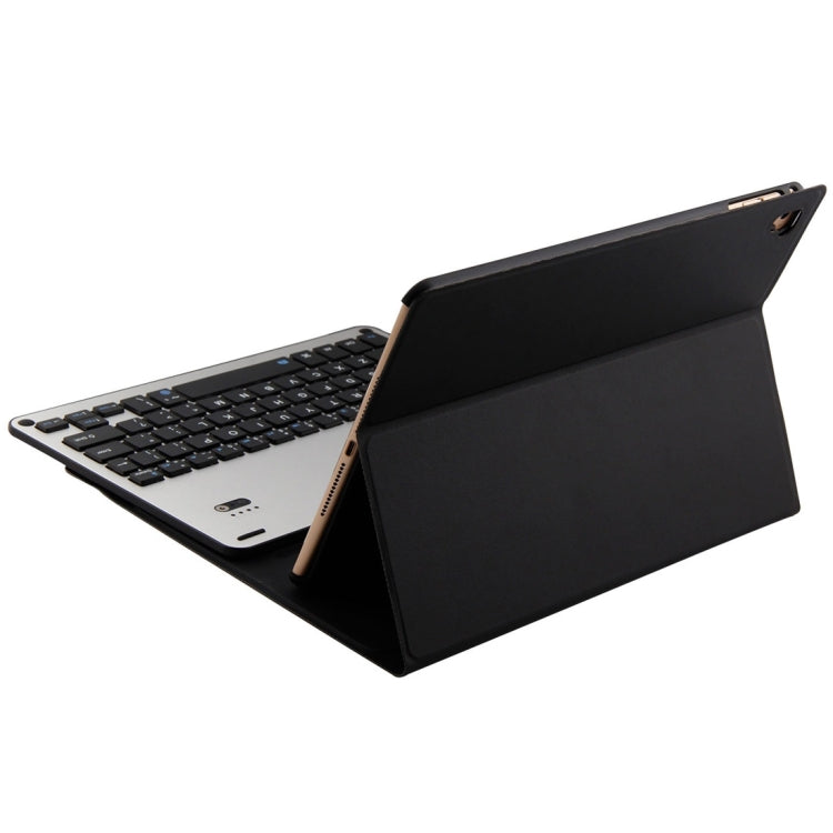 For iPad Air 2 / iPad Air / Pro 9.7 inch / iPad 9.7 (2018) & iPad 9.7 (2017) Detachable Aluminum Alloy Bluetooth Keyboard + Lambskin Texture Leather Tablet Case with Holder