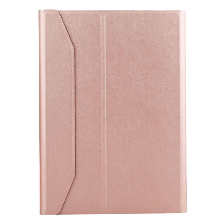 For iPad Air 2 / iPad Air / Pro 9.7 inch / iPad 9.7 (2018) & iPad 9.7 (2017) Detachable Aluminum Alloy Bluetooth Keyboard + Lambskin Texture Leather Tablet Case with Holder
