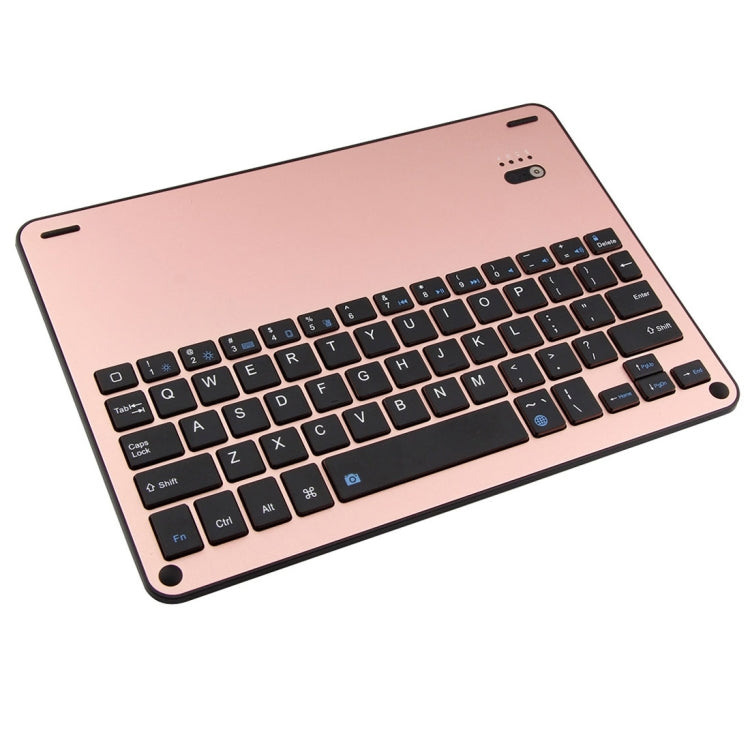 For iPad Air 2 / iPad Air / Pro 9.7 inch / iPad 9.7 (2018) & iPad 9.7 (2017) Detachable Aluminum Alloy Bluetooth Keyboard + Lambskin Texture Leather Tablet Case with Holder