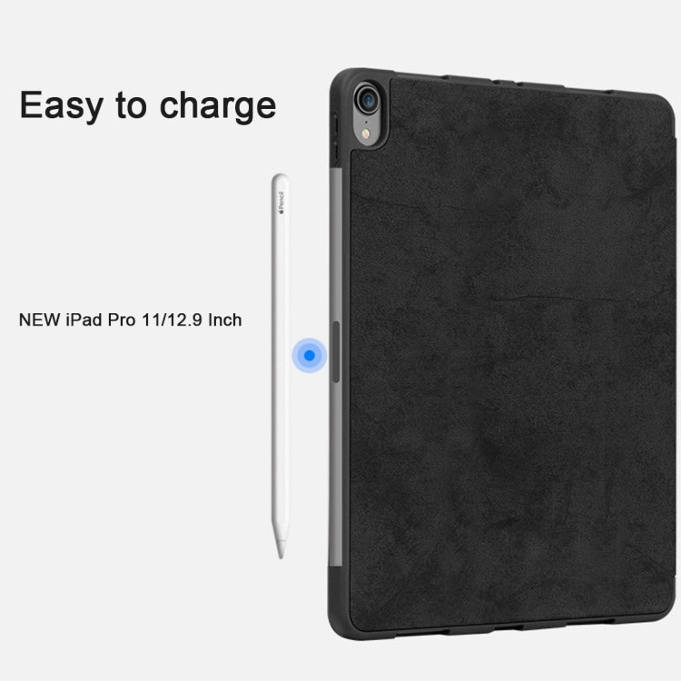 Horizontal Flip Magnetic PU Leather Case for iPad Pro 11 inch (2018), with Three-folding Holder & Sleep / Wake-up Function