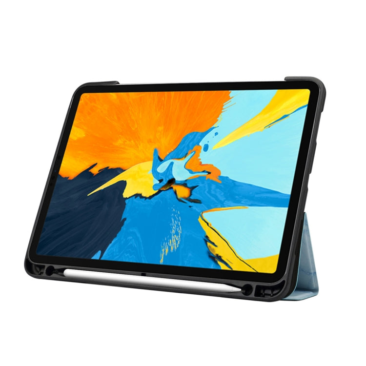 Marble Texture Pattern Horizontal Flip Leather Case for iPad Pro 11 inch (2018) , with Three-folding Holder & Pen Slot & Sleep / Wake-up Function
