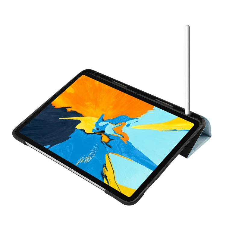 Marble Texture Pattern Horizontal Flip Leather Case for iPad Pro 11 inch (2018) , with Three-folding Holder & Pen Slot & Sleep / Wake-up Function
