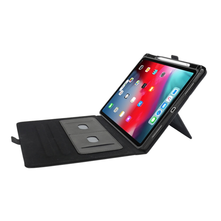 Horizontal Flip Double Holder Leather Case for iPad Pro 12.9 inch (2018), with Card Slots & Photo Frame & Pen Slot