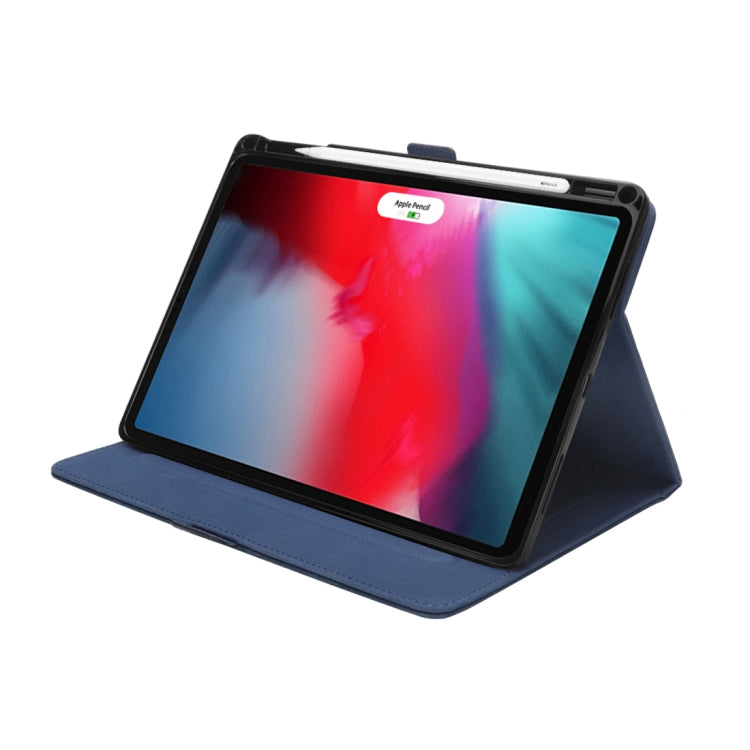 Horizontal Flip Double Holder Leather Case for iPad Pro 12.9 inch (2018), with Card Slots & Photo Frame & Pen Slot