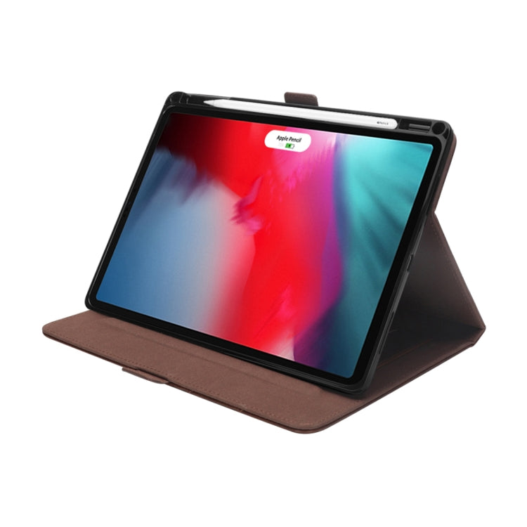 Horizontal Flip Double Holder Leather Case for iPad Pro 12.9 inch (2018), with Card Slots & Photo Frame & Pen Slot
