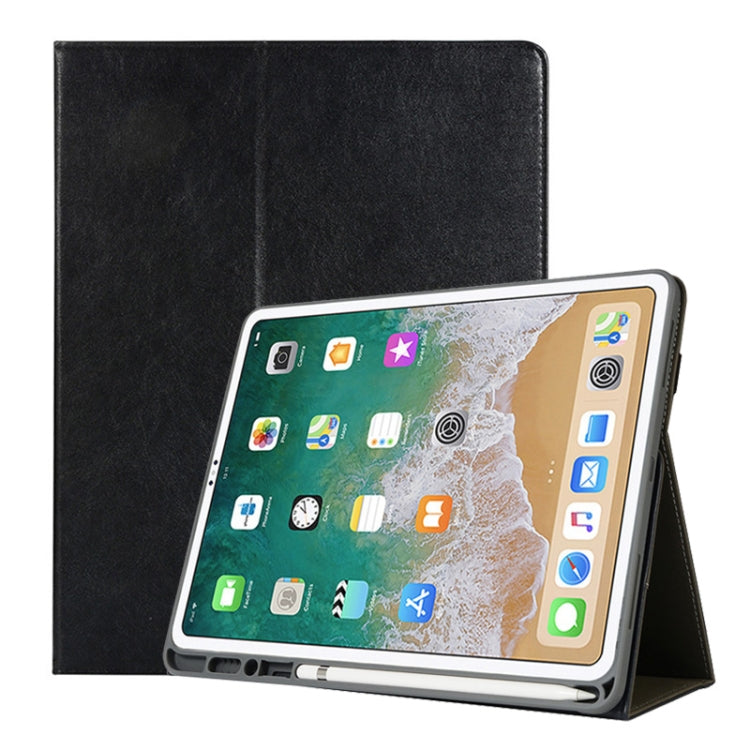 Horizontal Flip PU Leather Case for iPad Pro 12.9 inch 2018, with Holder & Card Slots & Pen Slot & Hand Strap