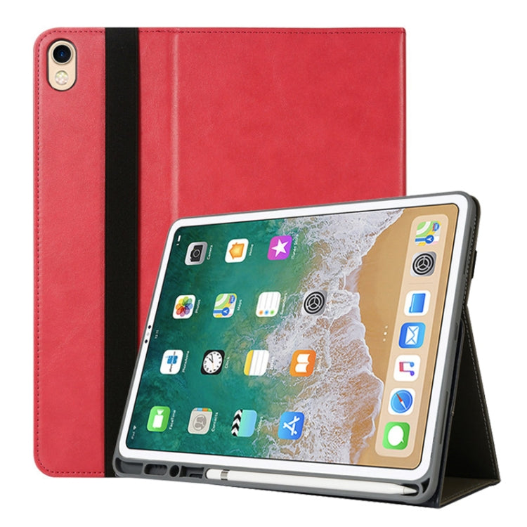Horizontal Flip PU Leather Case for iPad Pro 12.9 inch 2018, with Holder & Card Slots & Pen Slot & Hand Strap