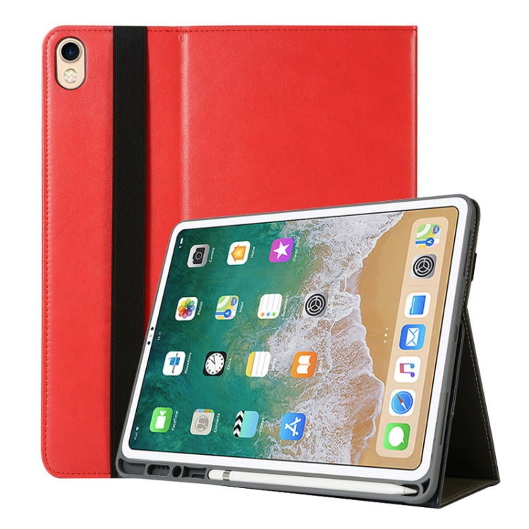 Horizontal Flip PU Leather Case for iPad Pro 12.9 inch 2018, with Holder & Card Slots & Pen Slot & Hand Strap