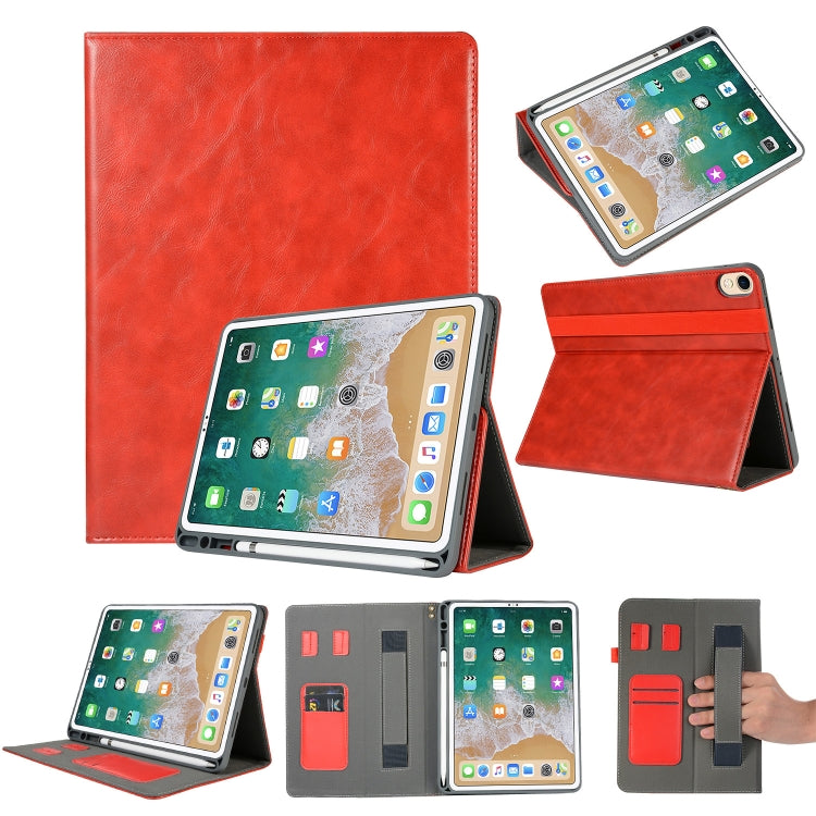 Genuine Leather Protective Case for iPad Pro 11 inch (2018), with Pen Slot & Holder & Card Slots
