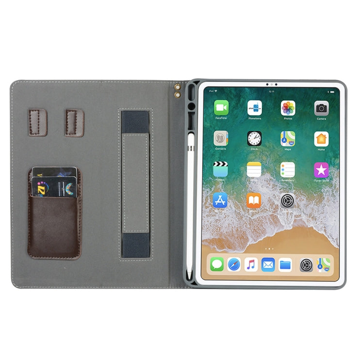 Genuine Leather Protective Case for iPad Pro 11 inch (2018), with Pen Slot & Holder & Card Slots