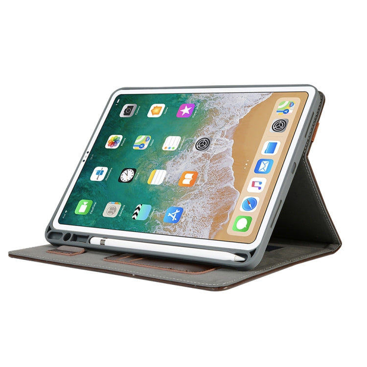 Genuine Leather Protective Case for iPad Pro 11 inch (2018), with Pen Slot & Holder & Card Slots