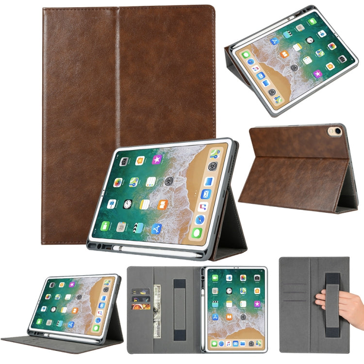 Top-grain Leather Protective Case for iPad Pro 11 inch (2018), with Pen Slot & Holder & Card Slots & Wallet