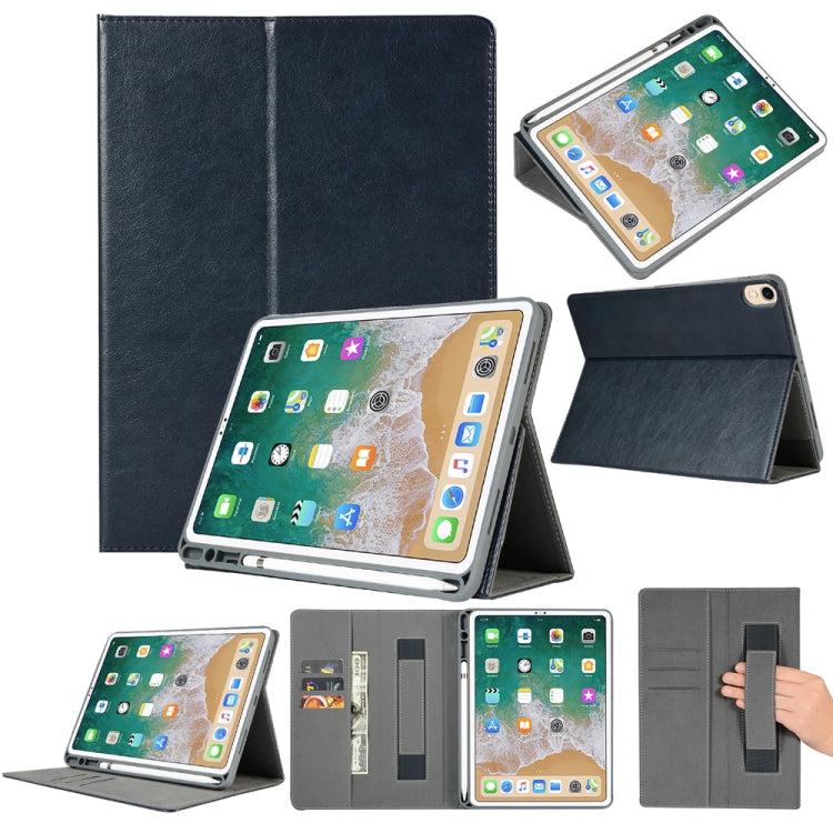 Top-grain Leather Protective Case for iPad Pro 12.9 inch (2018), with Pen Slot & Holder & Card Slots & Wallet