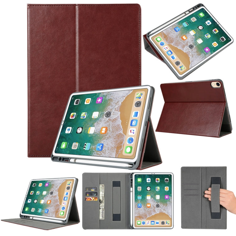 Top-grain Leather Protective Case for iPad Pro 12.9 inch (2018), with Pen Slot & Holder & Card Slots & Wallet