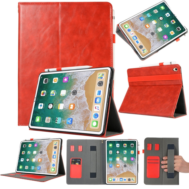 Genuine Leather Protective Case for iPad Pro 11 inch (2018), with Holder & Card Slots(Red)