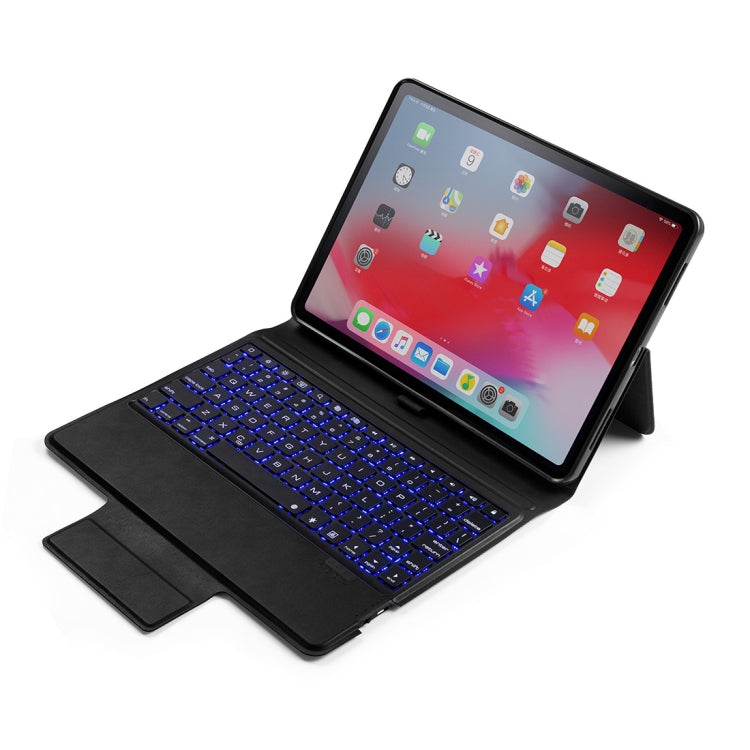 Colored Backlight Bluetooth Keyboard with Leather Flip Tablet Case for iPad Pro 11 (2018)