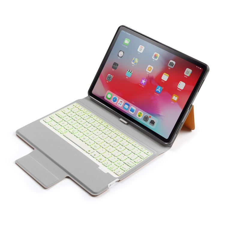 Colored Backlight Bluetooth Keyboard with Leather Flip Tablet Case for iPad Pro 11 (2018)
