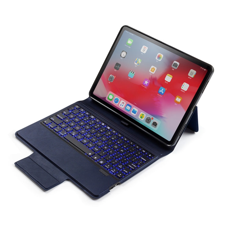 Colored Backlight Bluetooth Keyboard with Leather Flip Tablet Case for iPad Pro 11 (2018)