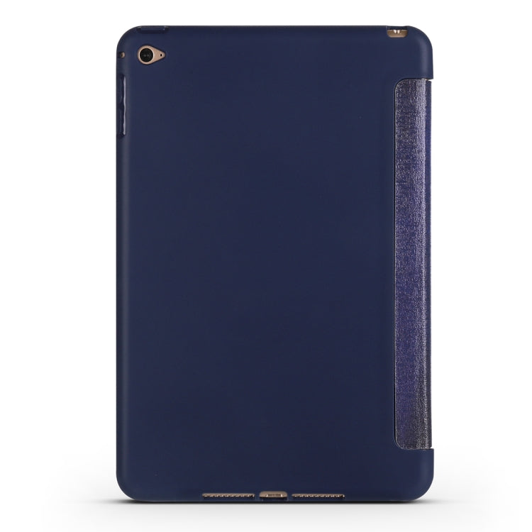 Blue Tree Pattern Horizontal Flip PU Leather Case for iPad Mini 2019, with Three-folding Holder & Honeycomb TPU Cover
