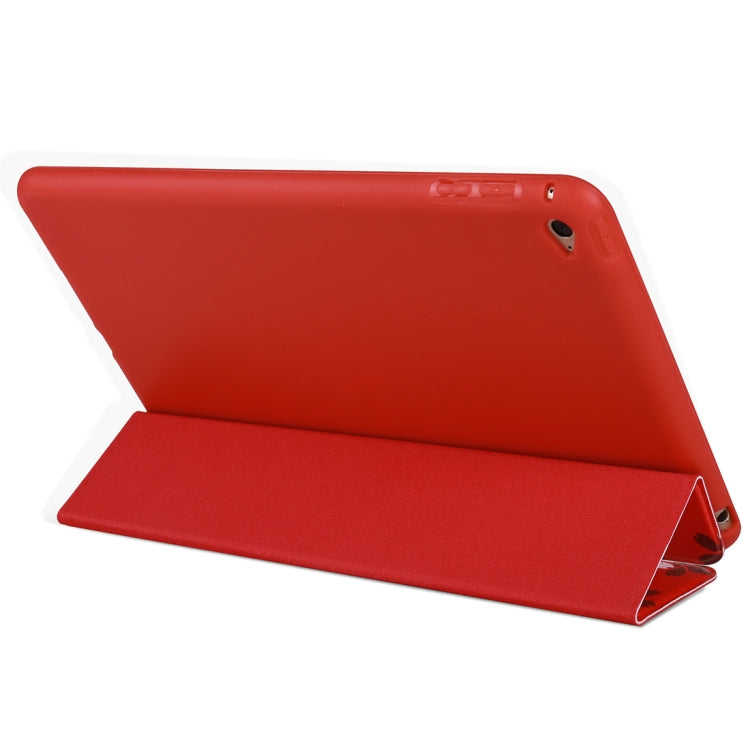 Sakura Pattern Horizontal Flip PU Leather Case for iPad Mini 2019, with Three-folding Holder & Honeycomb TPU Cover