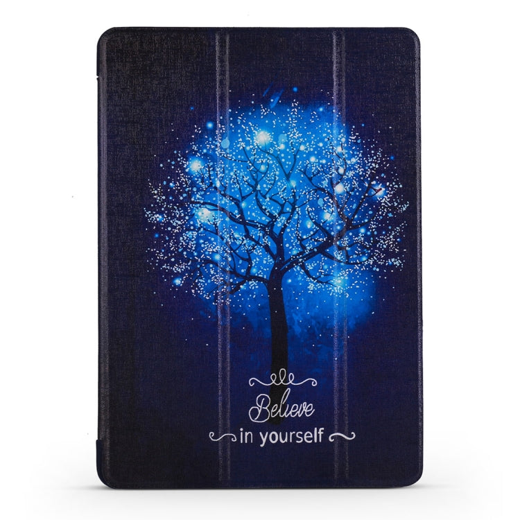 Blue Tree Pattern Horizontal Flip PU Leather Case for iPad Air 2019 / Pro 10.5 inch, with Three-folding Holder & Honeycomb TPU Cover