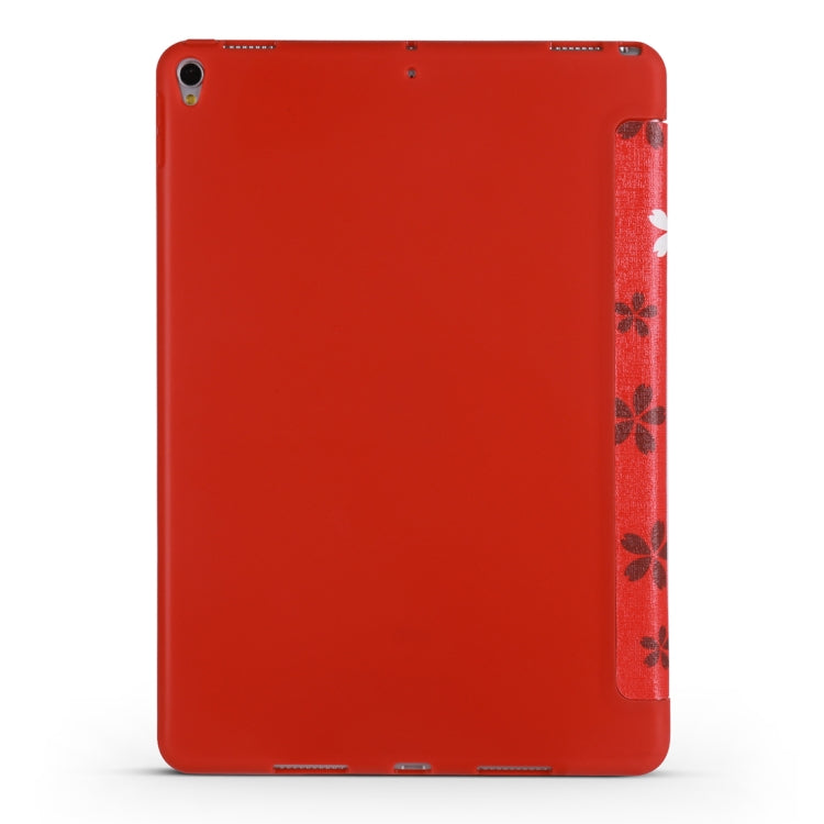 Sakura Pattern Horizontal Flip PU Leather Case for iPad Air 2019 / Pro 10.5 inch, with Three-folding Holder & Honeycomb TPU Cover