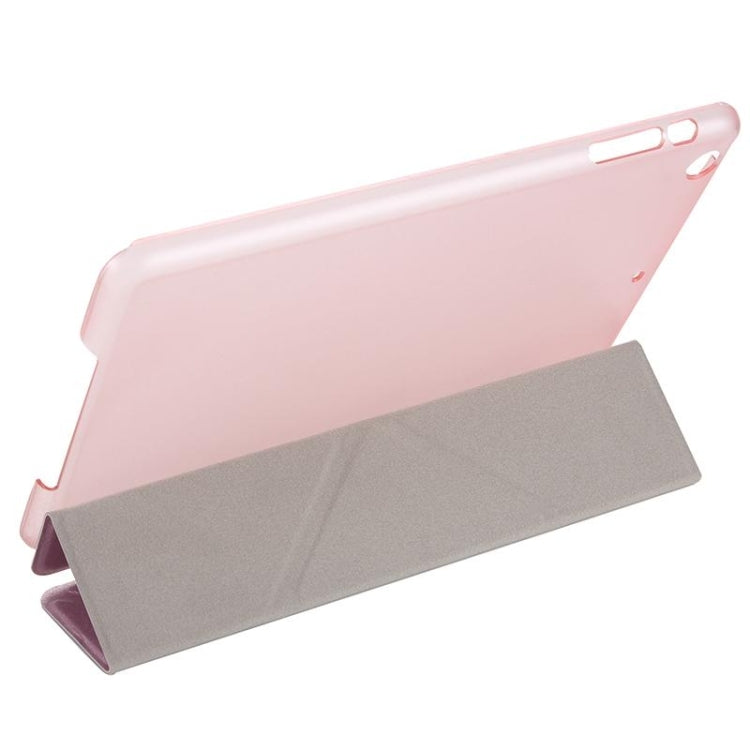Silk Texture Horizontal Flip Leather Case with Three-Folding Holder for iPad Mini 2019