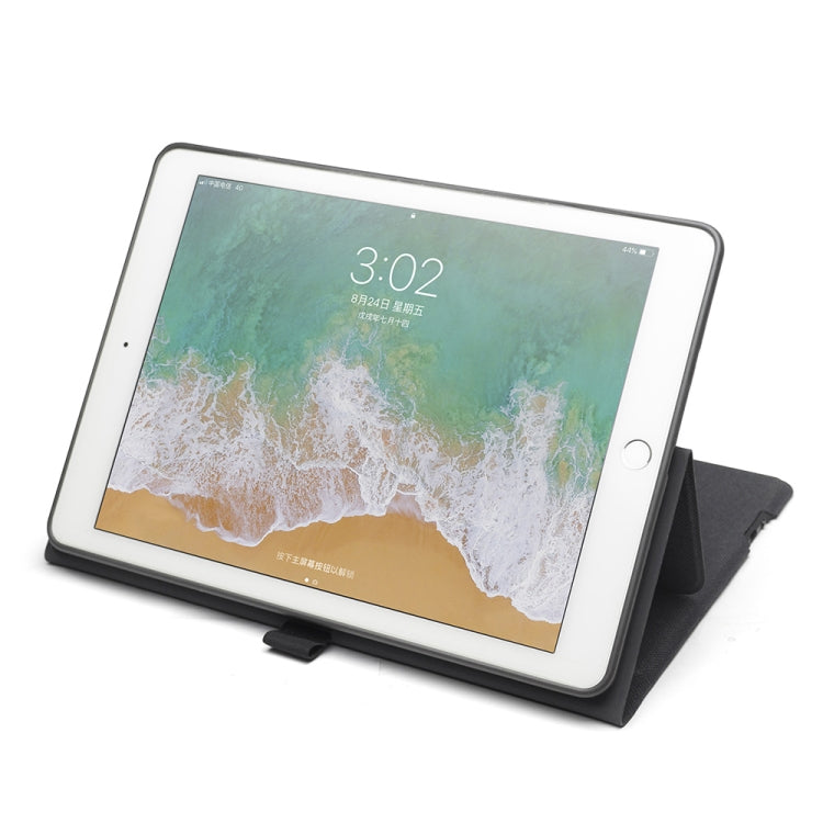 Colored Backlight Bluetooth Keyboard with Leather Flip Tablet Case for iPad 9.7 (2018 / 2017) & Air & Air 2 & Pro 9.7 (Black)