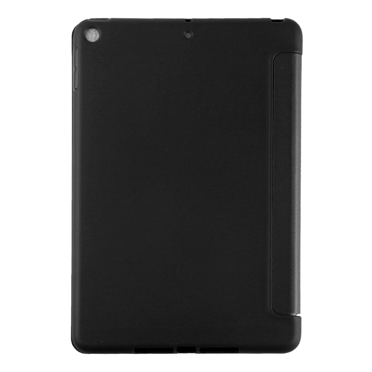 PU Plastic Bottom Case Foldable Deformation Left and Right Flip Leather Case with Three Fold Bracket & Smart Sleep for iPad mini 2019