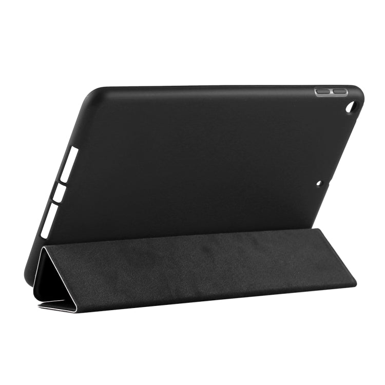 PU Plastic Bottom Case Foldable Deformation Left and Right Flip Leather Case with Three Fold Bracket & Smart Sleep for iPad mini 2019