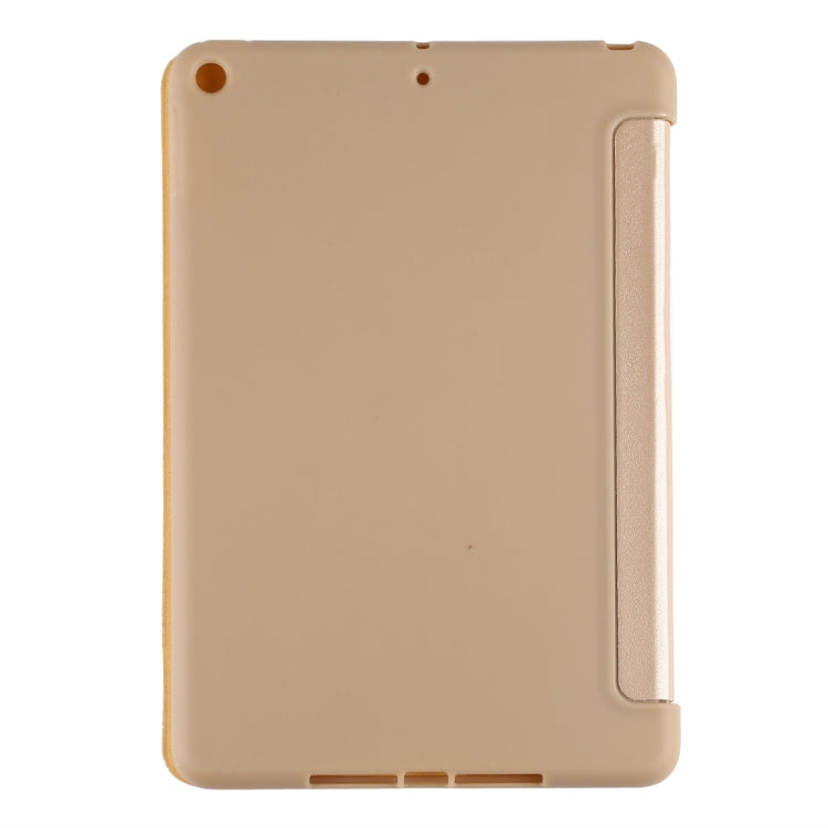 PU Plastic Bottom Case Foldable Deformation Left and Right Flip Leather Case with Three Fold Bracket & Smart Sleep for iPad mini 2019