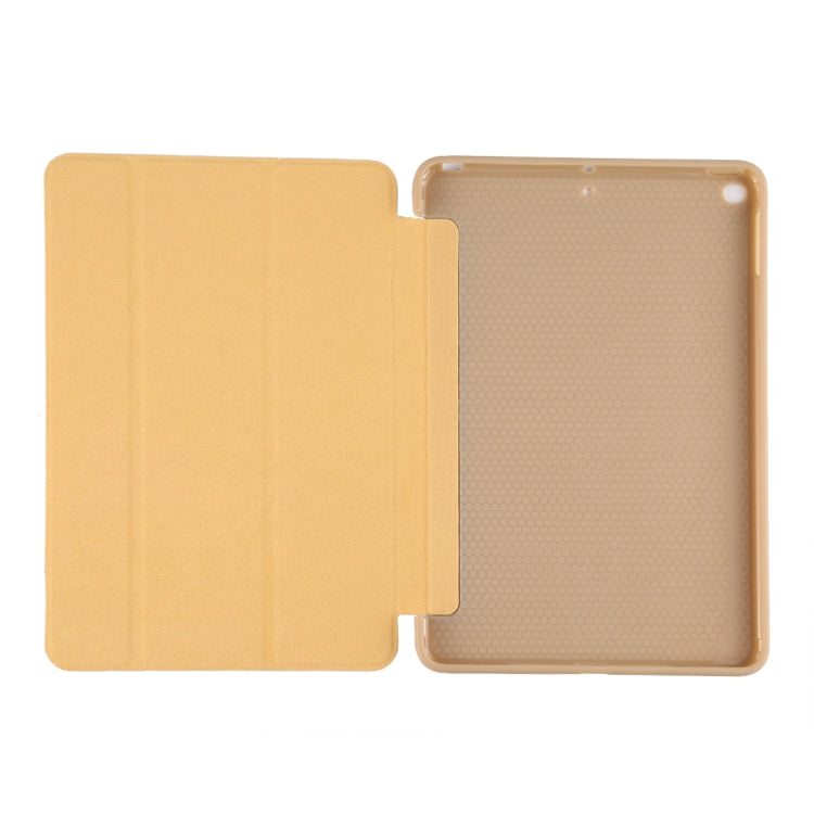 PU Plastic Bottom Case Foldable Deformation Left and Right Flip Leather Case with Three Fold Bracket & Smart Sleep for iPad mini 2019