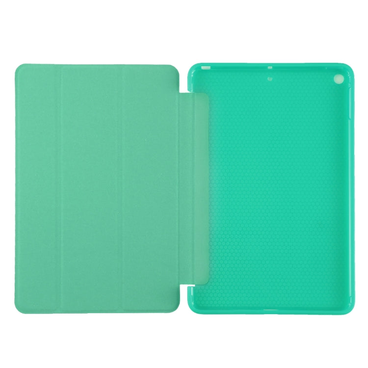 PU Plastic Bottom Case Foldable Deformation Left and Right Flip Leather Case with Three Fold Bracket & Smart Sleep for iPad mini 2019