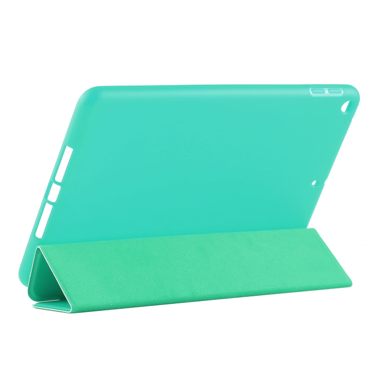 PU Plastic Bottom Case Foldable Deformation Left and Right Flip Leather Case with Three Fold Bracket & Smart Sleep for iPad mini 2019