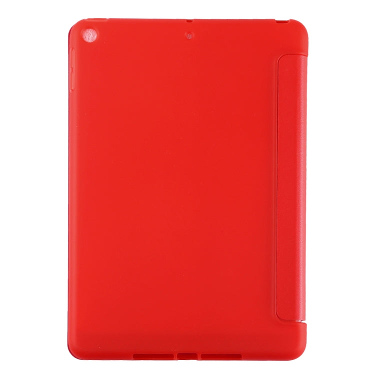 PU Plastic Bottom Case Foldable Deformation Left and Right Flip Leather Case with Three Fold Bracket & Smart Sleep for iPad mini 2019
