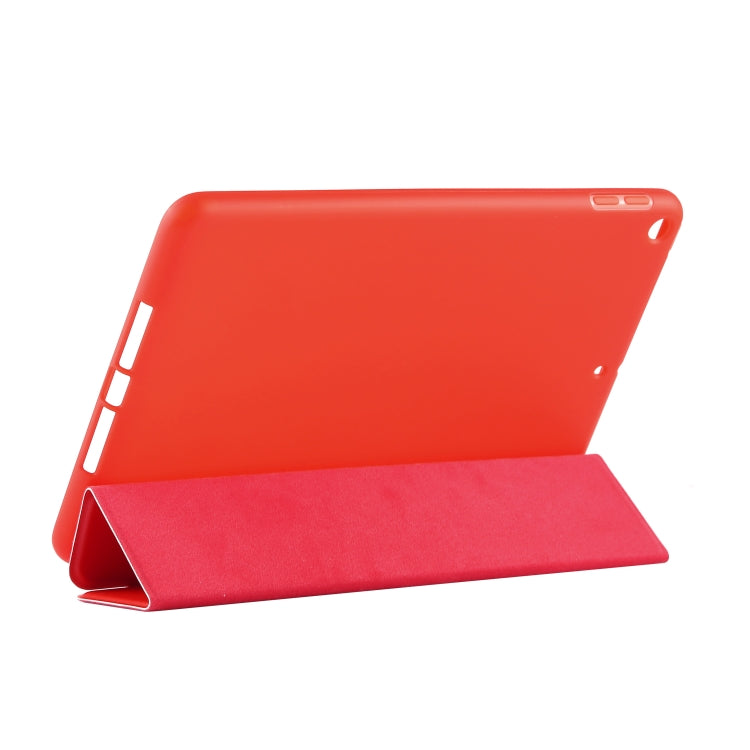PU Plastic Bottom Case Foldable Deformation Left and Right Flip Leather Case with Three Fold Bracket & Smart Sleep for iPad mini 2019